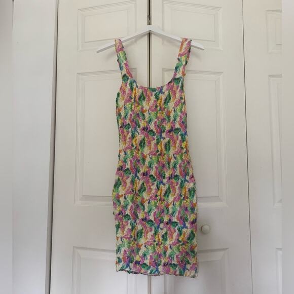 NWOT ASTR the Label Dolcetto Dress Multi-Color Bodycon Mini Dress Size Medium - Picture 5 of 9